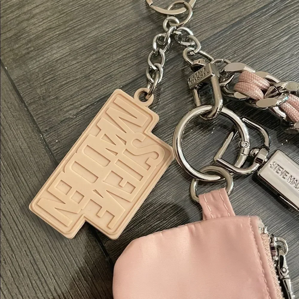Steve Madden Blush Pink Keychain Set with Coin Purse  - Bag Charm